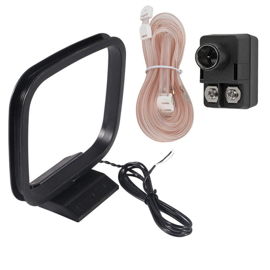 FM Antenna Dipole AM Loop Antenna with 2 Pin Bare Wire Radio Antenna Indoor with F-Type Balun 300-75 ohm Connector for Stereo Receiver for Indoor