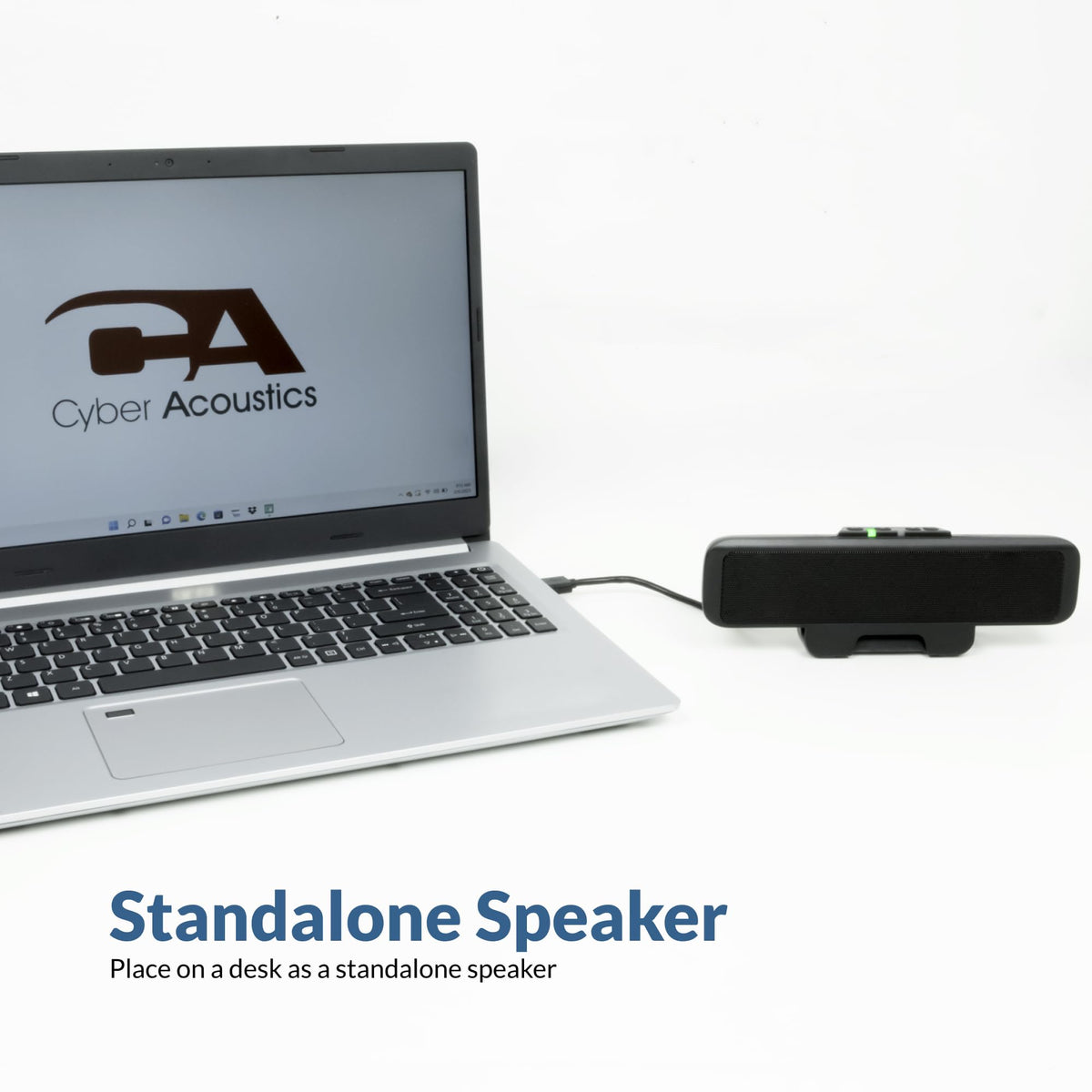Cyber Acoustics CA-2890 USB Speaker Bar, 10W, Clip-On Monitor Mount Design