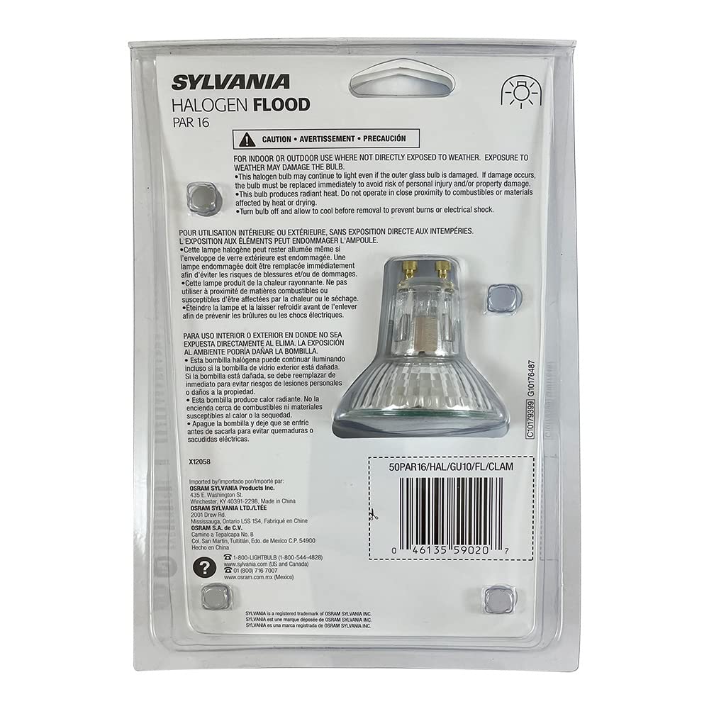 Sylvania 59020 - 50PAR16/HAL/GU10/FL/CLAM PAR16 Halogen Light Bulb