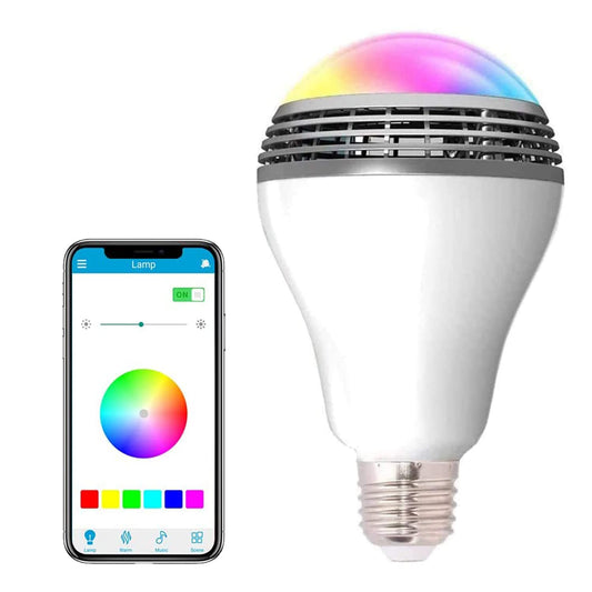 Genolite Smart Light Bulb with Bluetooth Speaker 7W 350lm 2700-6500k E27 Controlled RGB Multi Color Adjustable and Dimmable by Wireless APP Music