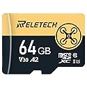 Reletech 64GB TF Card Memory Card with Adapter, 4K Camera Pro, A2 V30 for Smartphone, Gopro, Action Cams, 4K UHD Video, for Nintendo-Switch, Up
