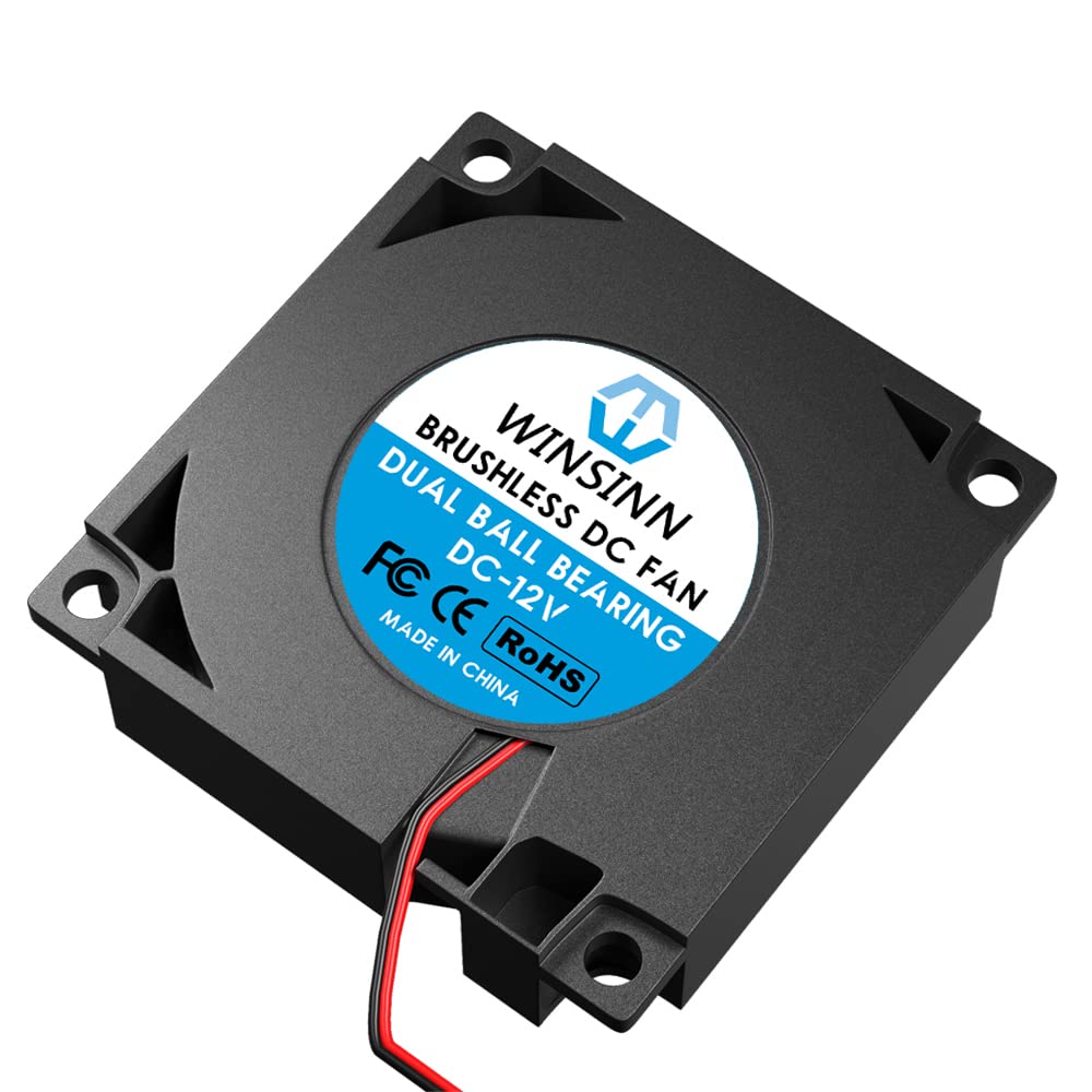WINSINN 40mm Blower Fan 12V, 3D Printer Micro 12 Volt Fans Blower 4010 Dual Ball Bearing, with Air Guide Parts, 40mmx10mm 2PIN (Pack of 5Pcs)