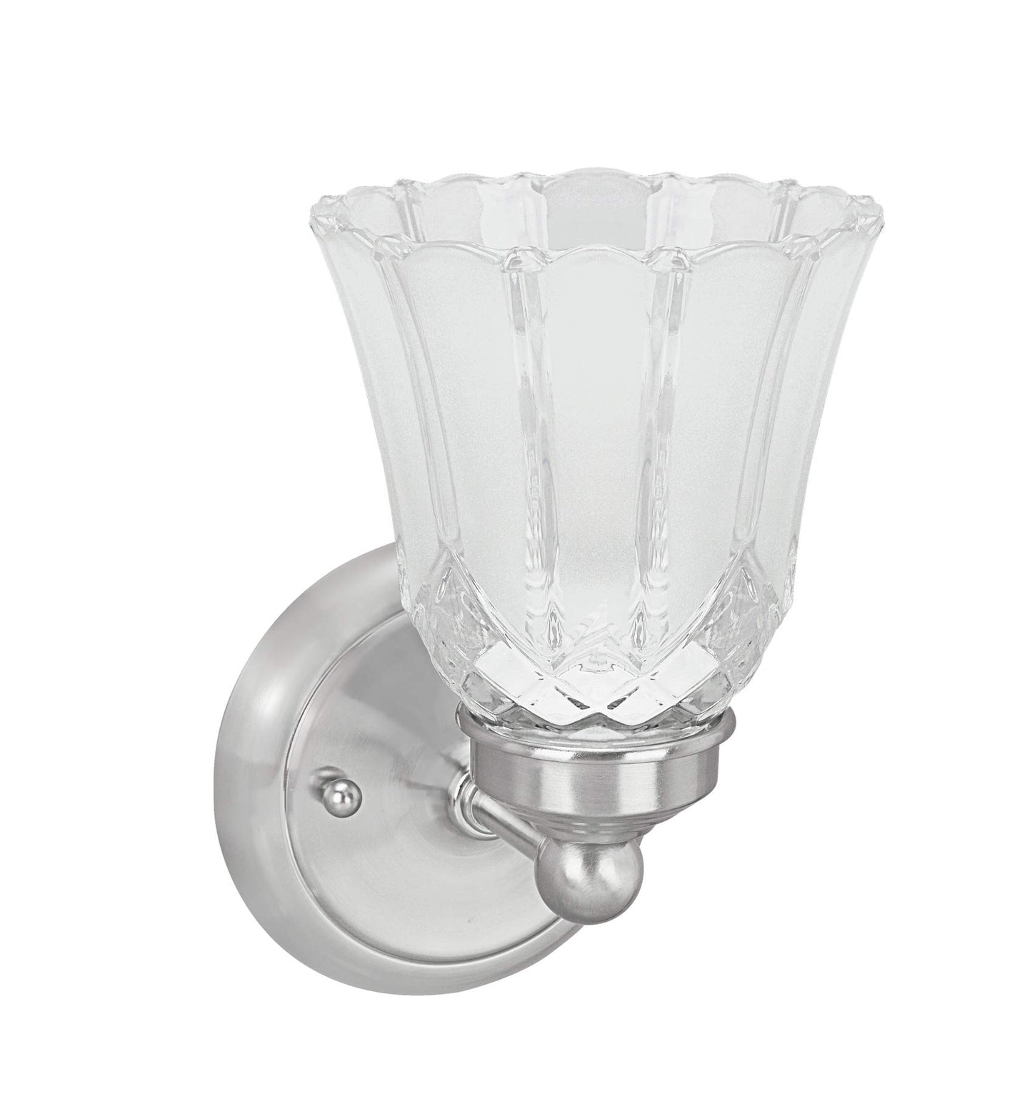 Aspen Creative 62170-1A, One-Light Metal Bathroom Vanity Wall Light Fixture, 4-3/4" Wide, Transitional Design in Satin Nickel