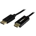 StarTech.com 3ft (1m) DisplayPort to HDMI Cable - 4K 30Hz - DisplayPort to HDMI Adapter Cable - DP 1.2 to HDMI Monitor Cable Converter - Latching DP