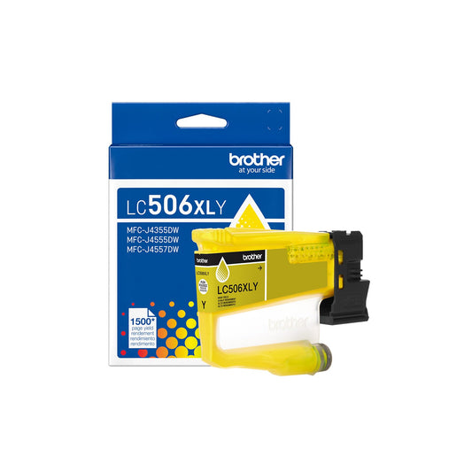 Brother Genuine LC506XLY High Yield Yellow Ink Cartridge (for use INKvestment 4355, 4555, and 4557 Printers)