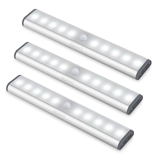 LEPOTEC LED Kitchen Lights Under Cabinet,Wireless Motion Sensor Led Light Rechargeable Cabinet Lights Battery Operated, Under Counter Lighting