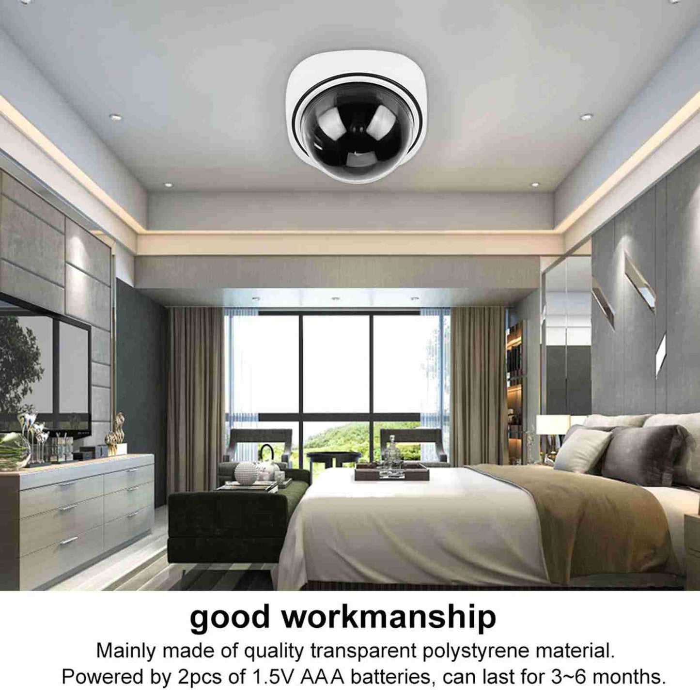Dioche High Simulation Dome Camera Home Security Hemispherical Fake Camera Indoor Outdoor Surveillance Dummy Camera