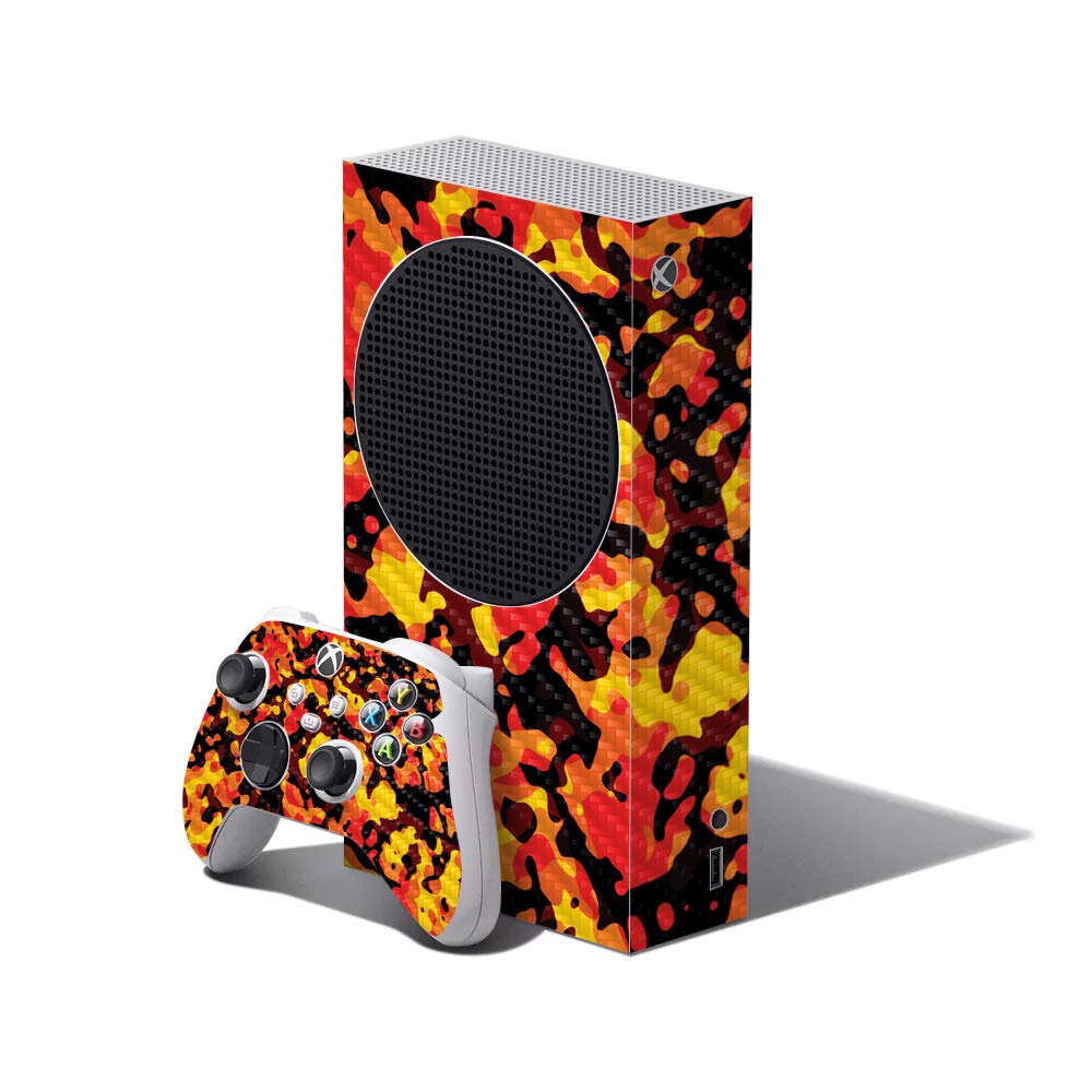 MightySkins Carbon Fiber Skin Compatible with Xbox Series S Bundle - Warm Modern Camo | Protective, Durable Textured Carbon Fiber Finish | Easy