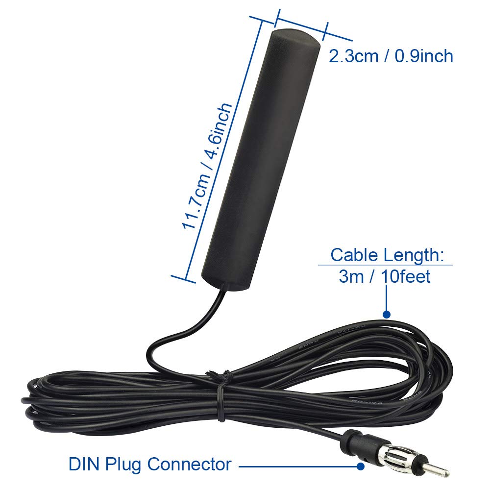 Bingfu Car Stereo FM AM Radio Antenna Car Adhesive Mount Hidden Patch Antenna for Vehicle Truck SUV Stereo in Dash Head Unit CD Media Receiver Player