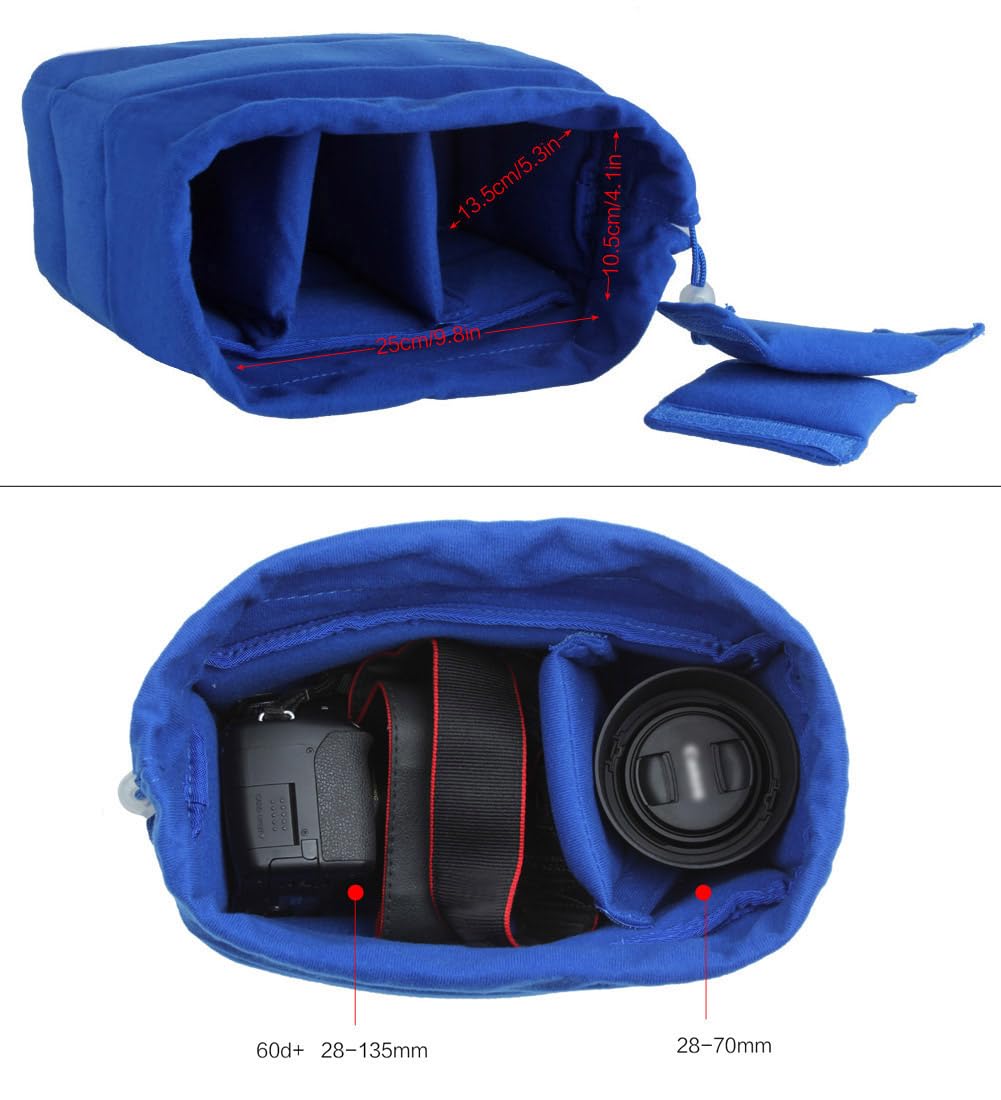 Koolertron Shockproof Camera Photo Bag for SLR TLR Camera Insert Partition Padded Case,Can be Put Directly Into the SLR Camera Bag With Freely