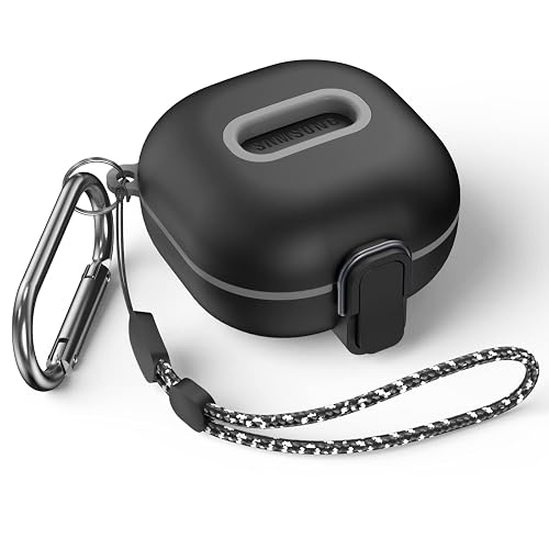 Secure Lock Case for Samsung Galaxy Buds 2 Pro/ Buds 2/ Buds Pro/ Buds Live, WOFRO Shock-Absorbing Protective Cover TPU Hard Shell with Lanyard