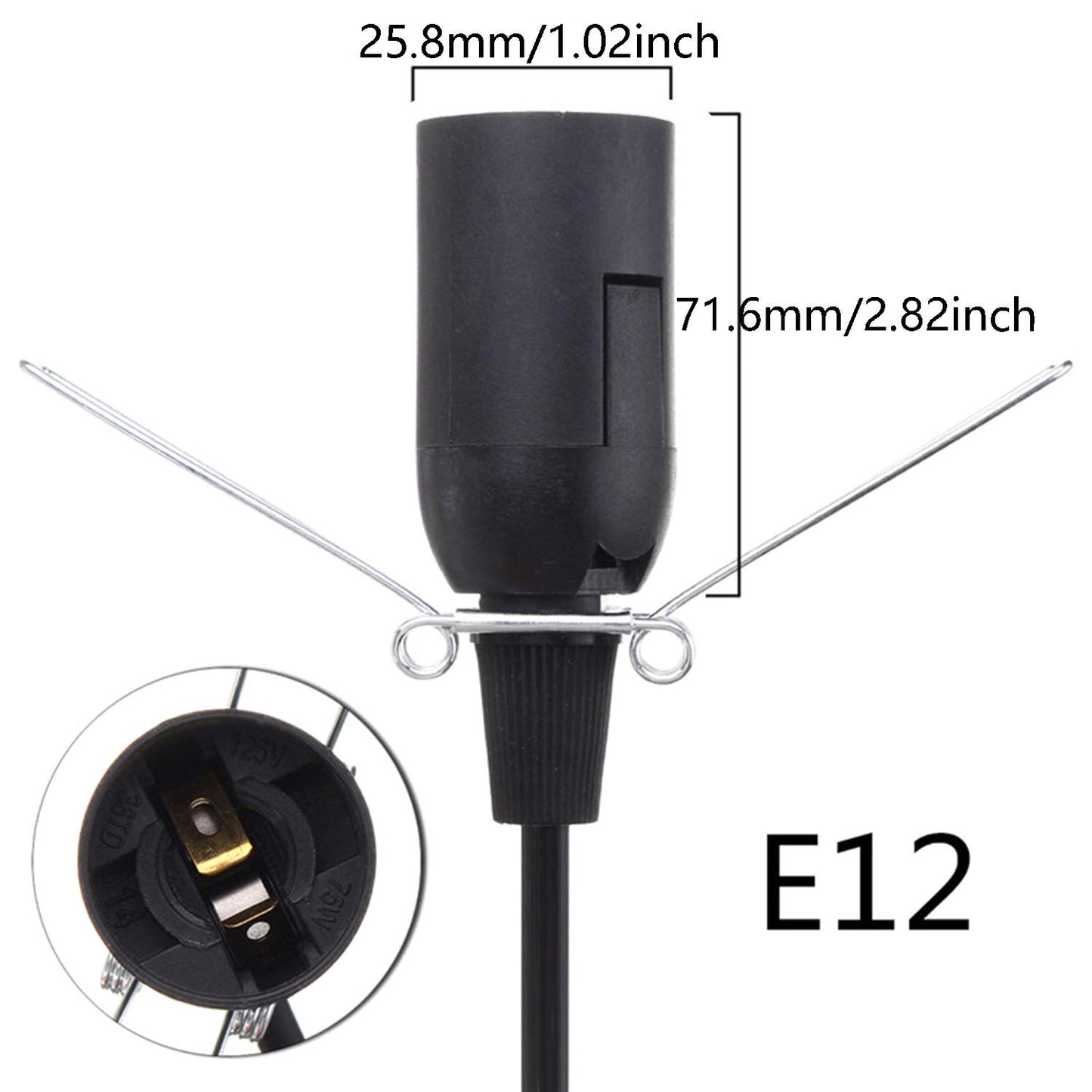 DGZZI Salt Lamp Cord 110V 4.9ft Himalayan Salt Lamp Black Power Cable Cord with Dimmer Control Switch and Clip