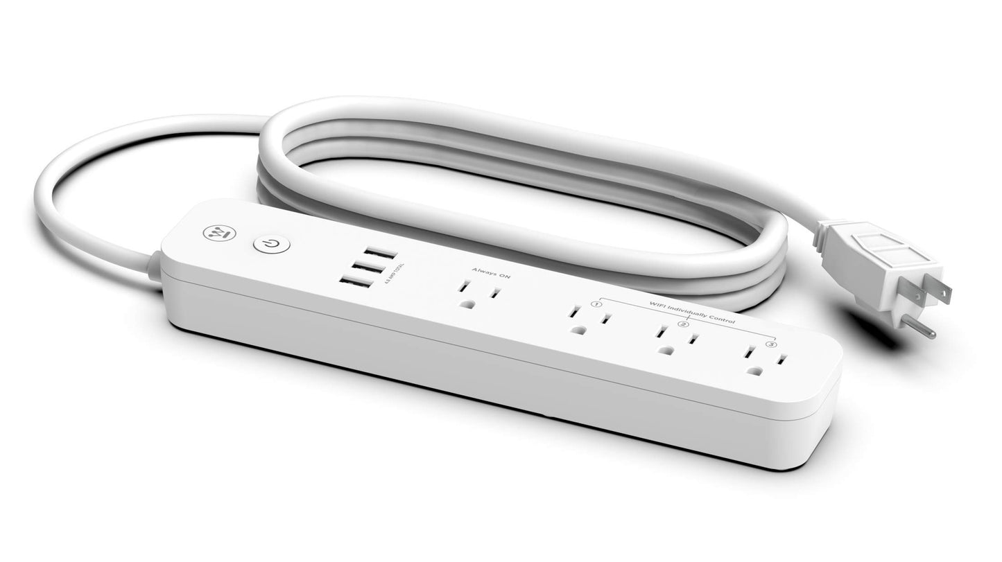 Westinghouse 94012 WH-320 Wi-Fi Smart Power Strip, Compatible with Alexa, Google Home & IFTT, No Hub Required, White