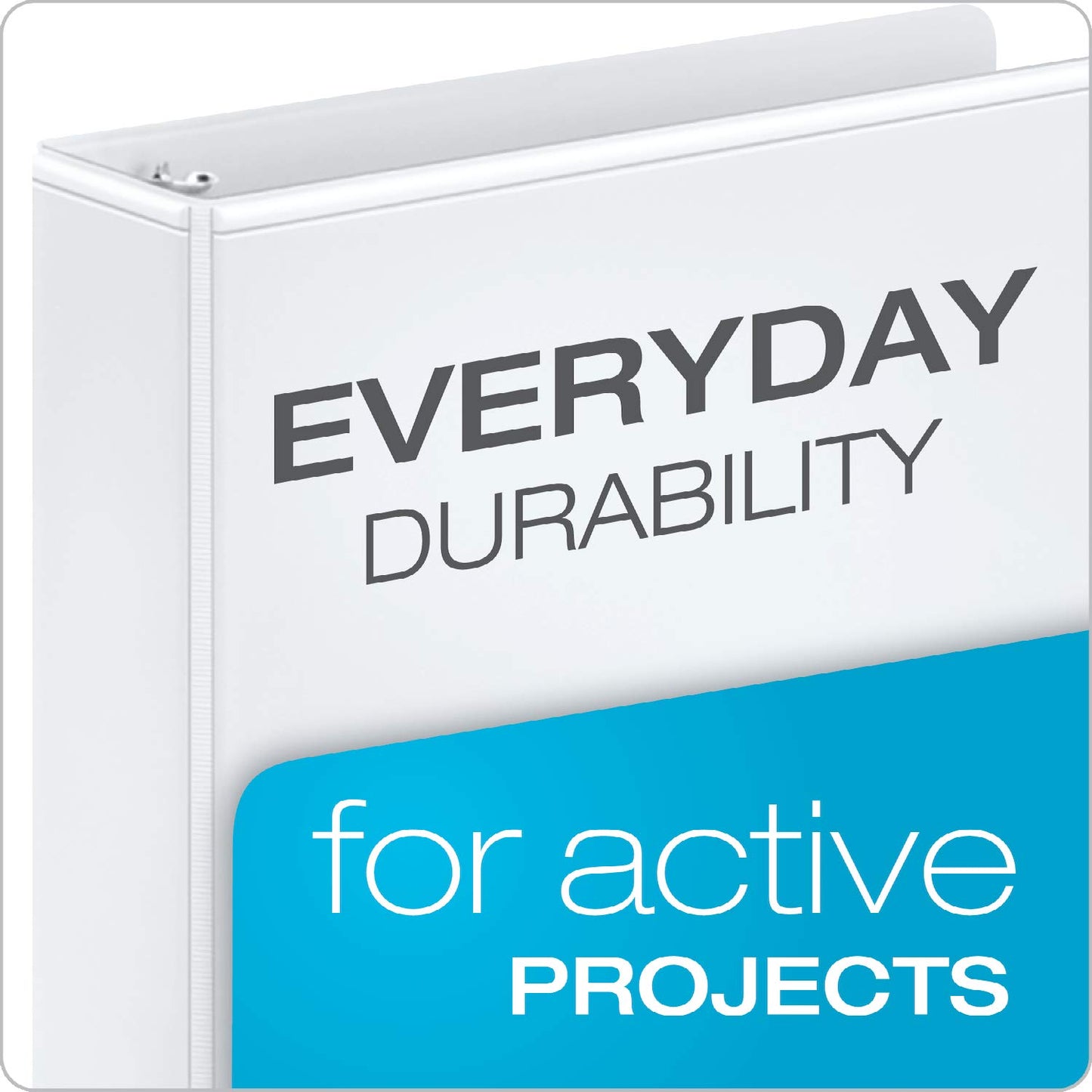 Cardinal 2 Inch 3 Ring Binders, White, 4 Pack, Round Ring Binder, Holds 475 Sheets, PVC Free, Customizable Covers, 2 Pocket View Binders for Office