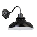 Design House 588566-GBG Hamilton Industrial Farmhouse 1-Light Indoor/Outdoor Wall Mount 12-Inch Light with Metal Shade for Porch Entryway Kitchen