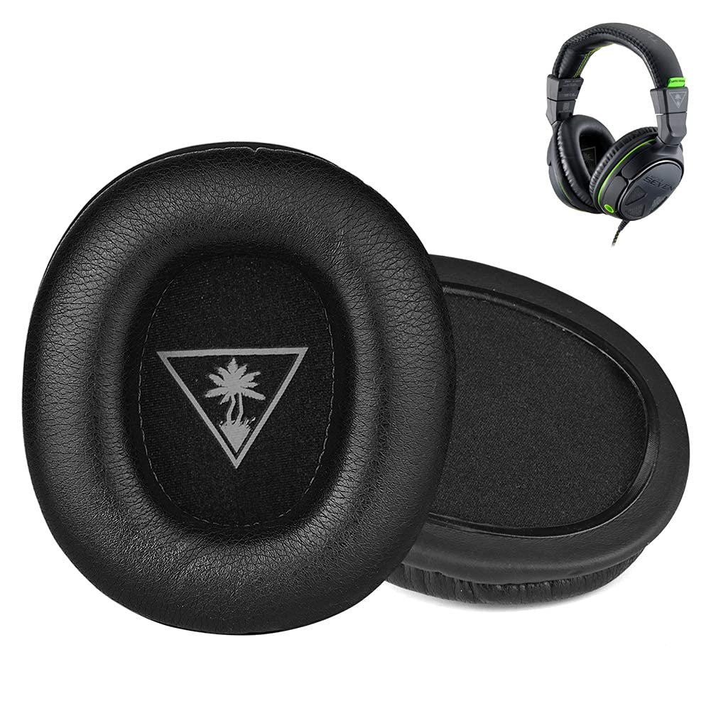 for Ear Force XO Seven Ear Pads, Replacement Protein Leather Earpads for Turtle Beach XO 7, Recon 50 60P, Stealth 500 P X, 600 Gen 1, 350VR 400 420X