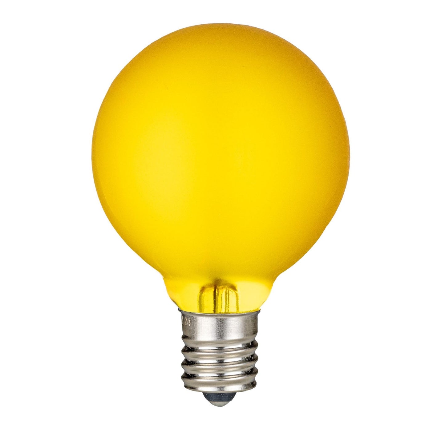 RetroGlo Satin Yellow G40 LED Globe Bulbs, 25 Pack, E12 Candelabra Base