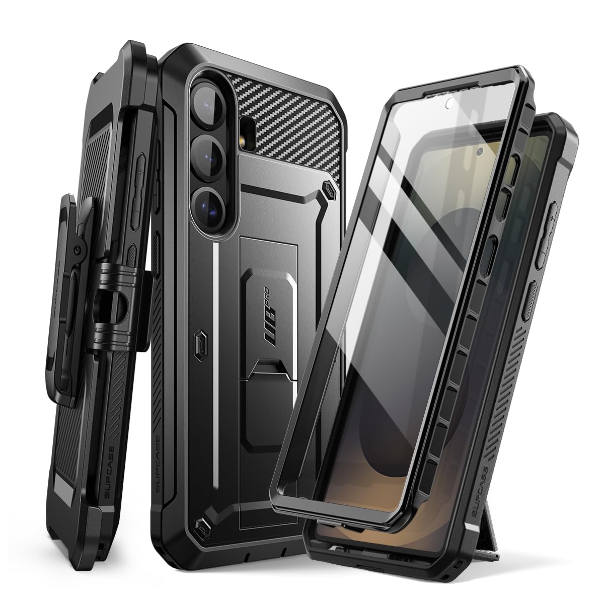 SUPCASE for Samsung Galaxy S25 FE Case with Stand & Belt-Clip (Unicorn Beetle Pro), [Built-in Screen Protector] [Military-Grade Protection] Heavy Duty