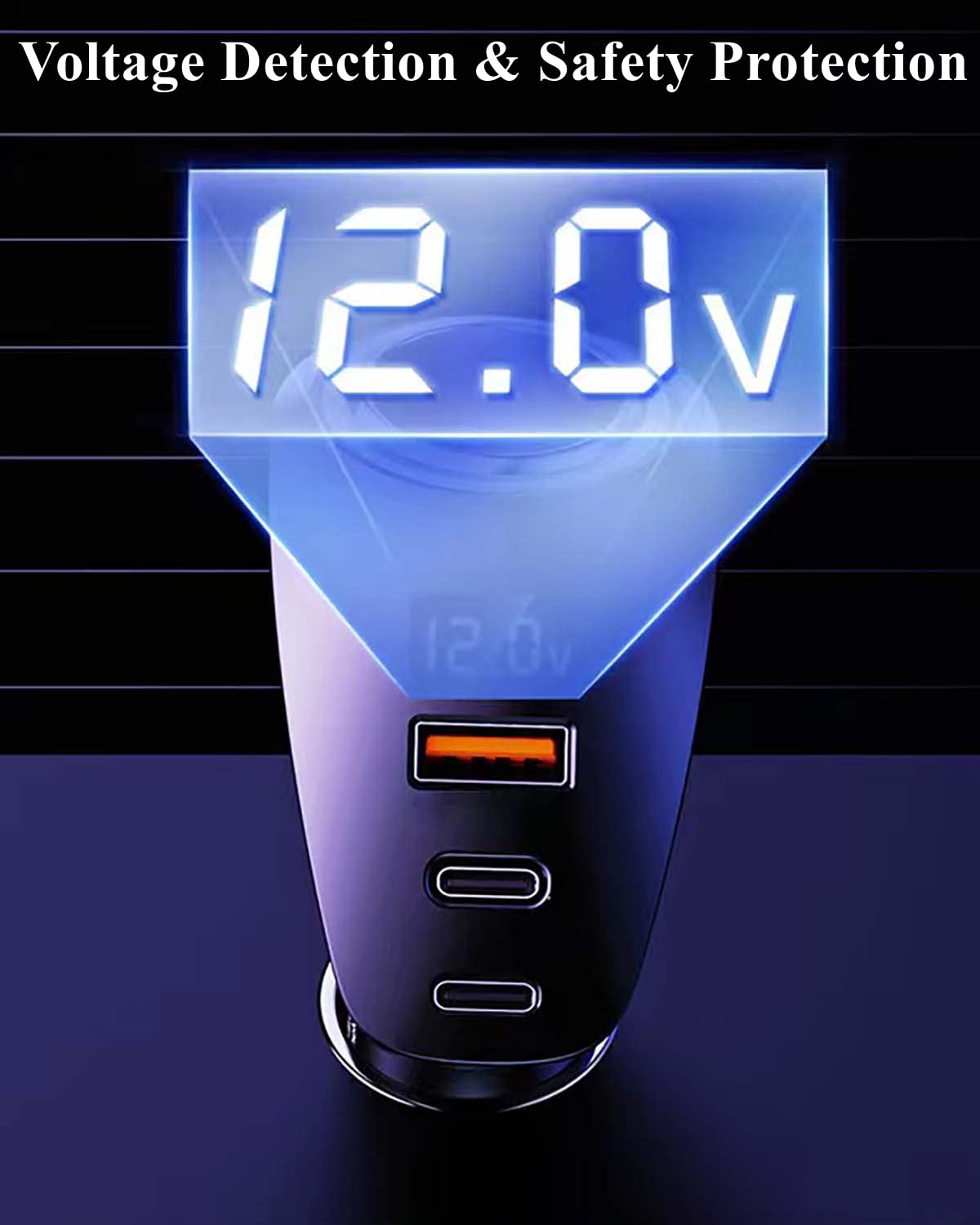 Sniyvdo [PD36W&QC22.5W] Car Charger Adapter,5 IN 1 USB Car Charger with Multi Port,[Voltage Display] 12V/24V Car Adapter Compatible with iPhone 15 Pro