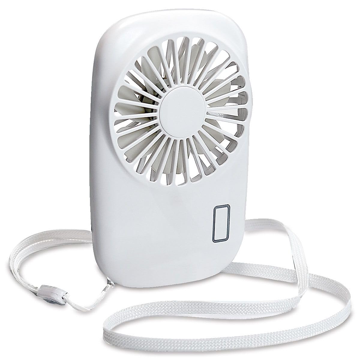 Current Portable Multispeed Mini Handheld Fan with lanyard 5x3 - White