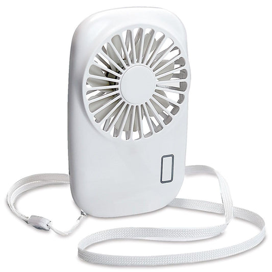 Current Portable Multispeed Mini Handheld Fan with lanyard 5x3 - White