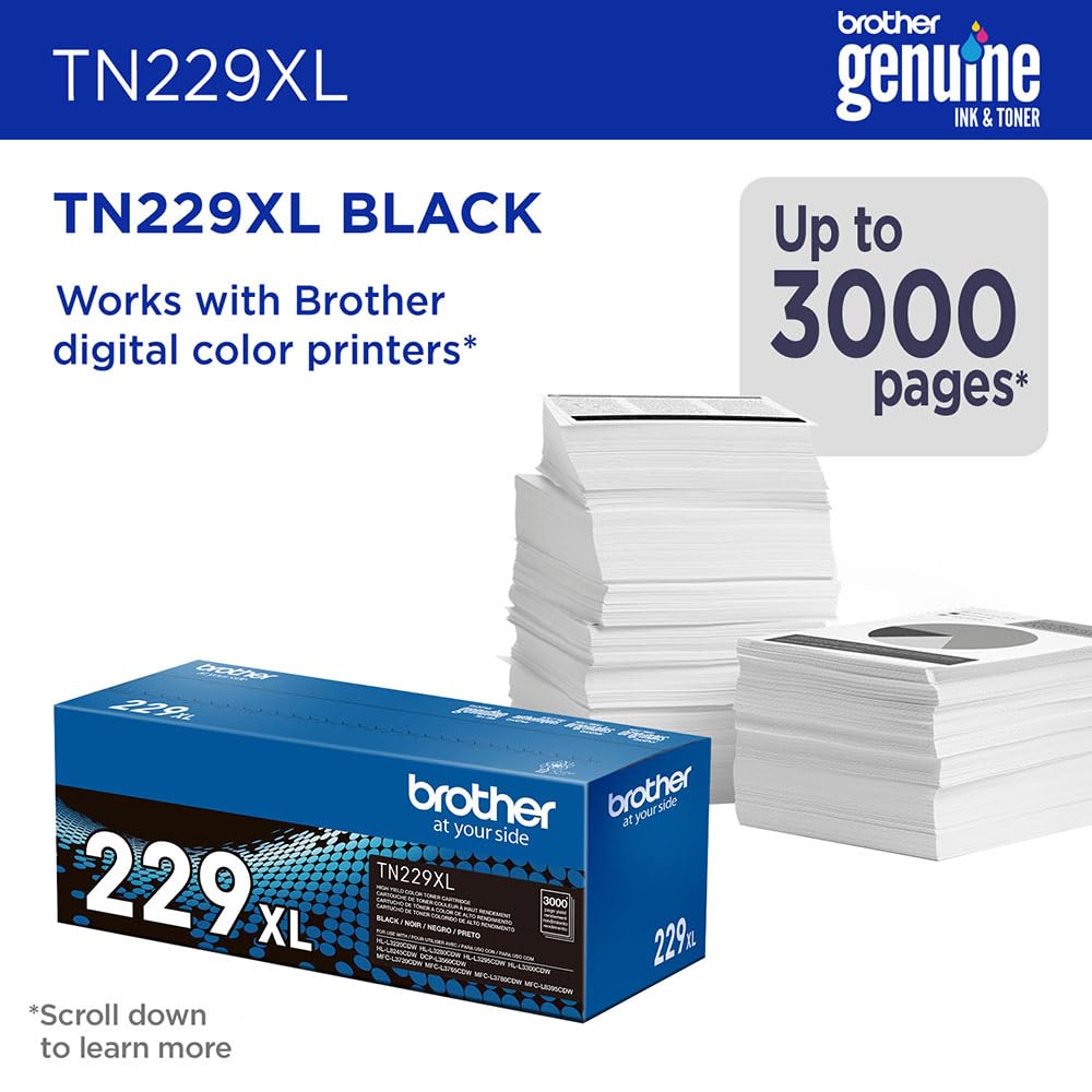 Brother Toner Authorized Seller TN229XLBK with Printer Essentials Digital Download Card