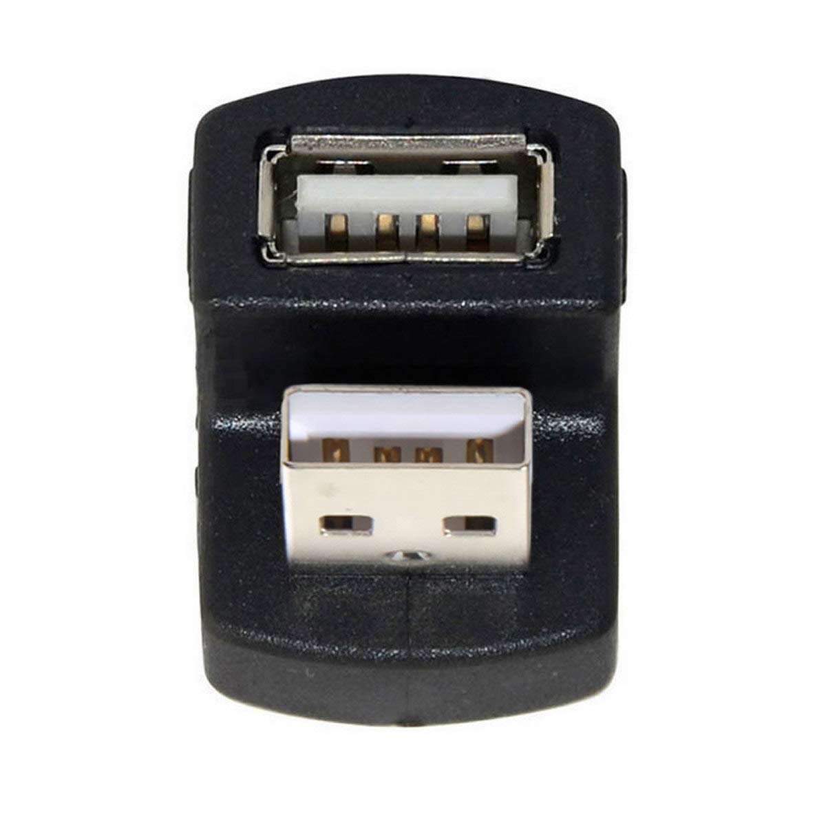 cablecc Down Angled USB 2.0 Adapter A Male to Female Extension 90 180 360 Degree Black