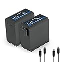Neewer 2Pcs NP-F970 Replacement Battery, 7800mAh Rechargeable USB C, Compatible with Sony NP-F550 750 950 970 FX3 FX30 A7 Canon R5 Nikon Z8 Camera 20W