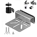 CTXSumTec Pan-Tilt Gutter Mount for Eufy Cameras/Arlo Solar Panels, 360° Adjustable Stainless Steel Bracket, No-Drill Install, Weatherproof, Fits Eufy