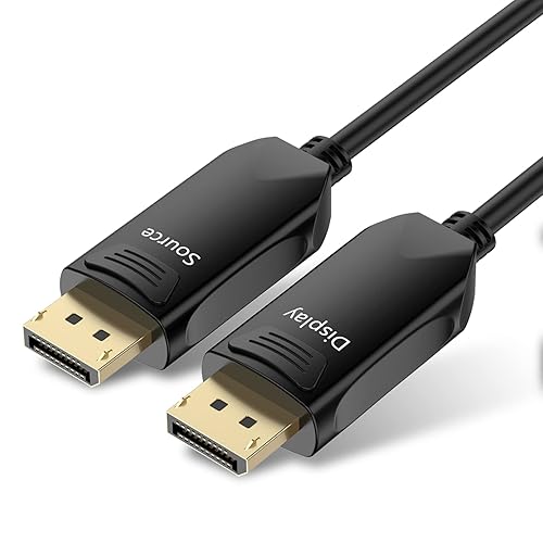 BIFALE Fiber Cable 33ft, DisplayPort Fiber Optic High Speed 32.4 Gbps 8K@60Hz 4K@165Hz 2K@144Hz DP1.4,Fiber DP to DP Gold Plated Slim and Flexible