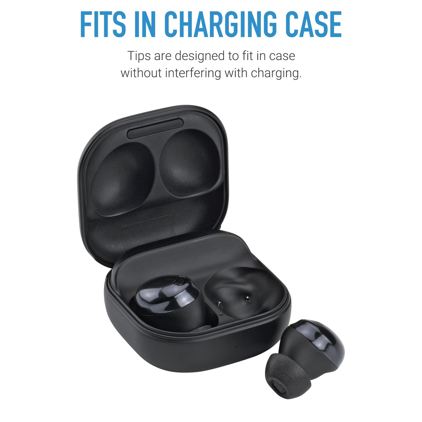 Comply Memory Foam Replacement Earbud Tips for Samsung Galaxy Buds Pro | Ultimate Comfort, Secure Fit, Superior Noise Isolation | Black, Medium (3