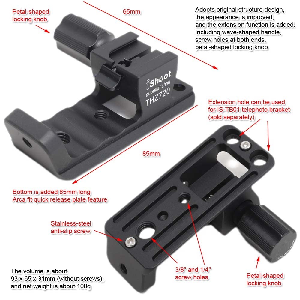 Lens Collar Stand Replacement Foot Tripod Mount Ring Base Compatible with Nikon Nikkor 400mm f/4.5 VR S Z, Z 100-400mm f/4.5-5.6 VR S & 70-200mm f/2.8