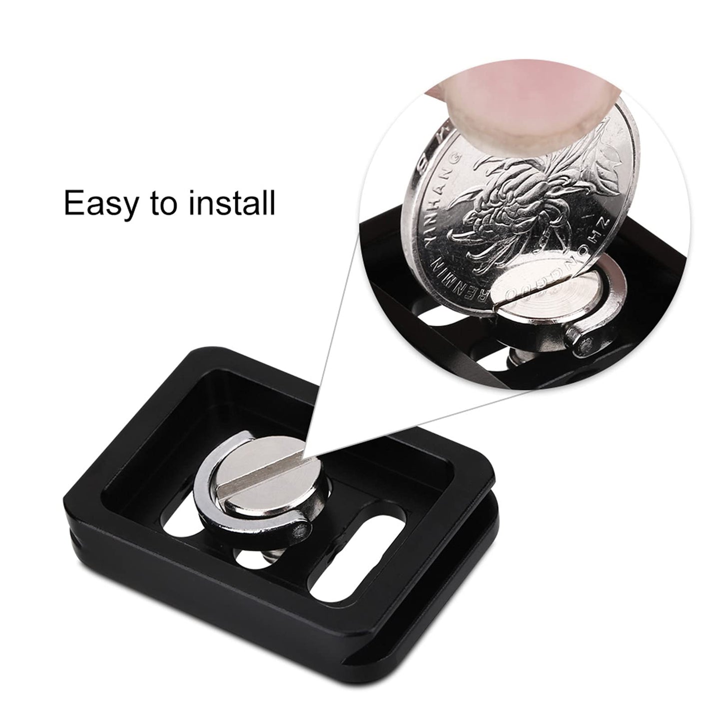 Acouto Mini Quick Release Plate Camera Mount Tackle for TY-C10 T005 / T-025 Ball Head, Aluminium Alloy Photography Accessory