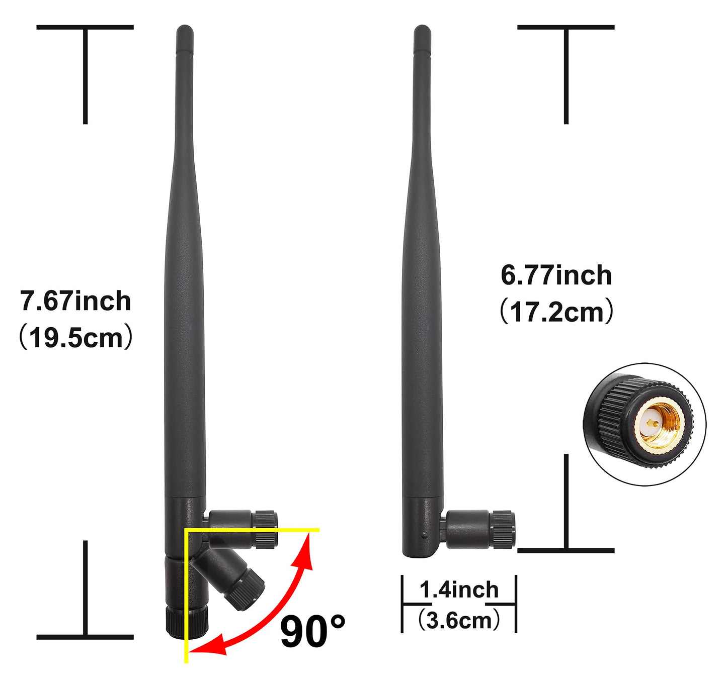 Tenmory 915MHz LoRa Antenna Indoor 3dBi Gain Omni SMA Male + Low Loss U.FL Extension Cable 4 Pcs