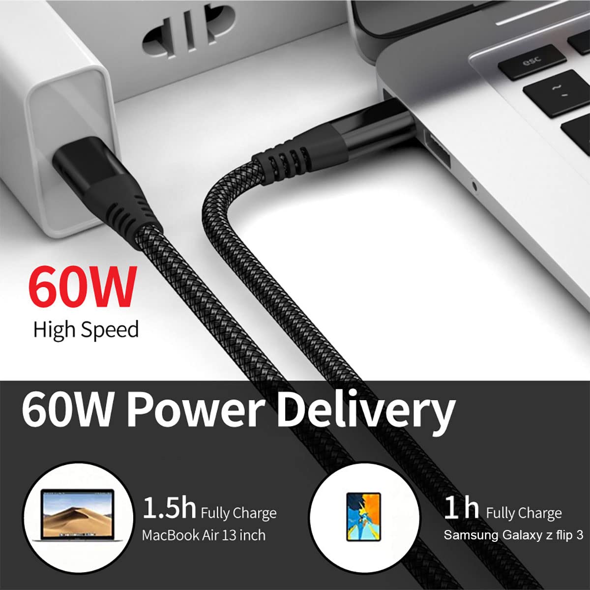 10FT USB C Charger Cable Cord Compatible for Samsung Galaxy z flip 4 5G, flip 3, flip 2, Galaxy z fold 4, Samsung fold 3, z fold 2 Wires for 5G flip
