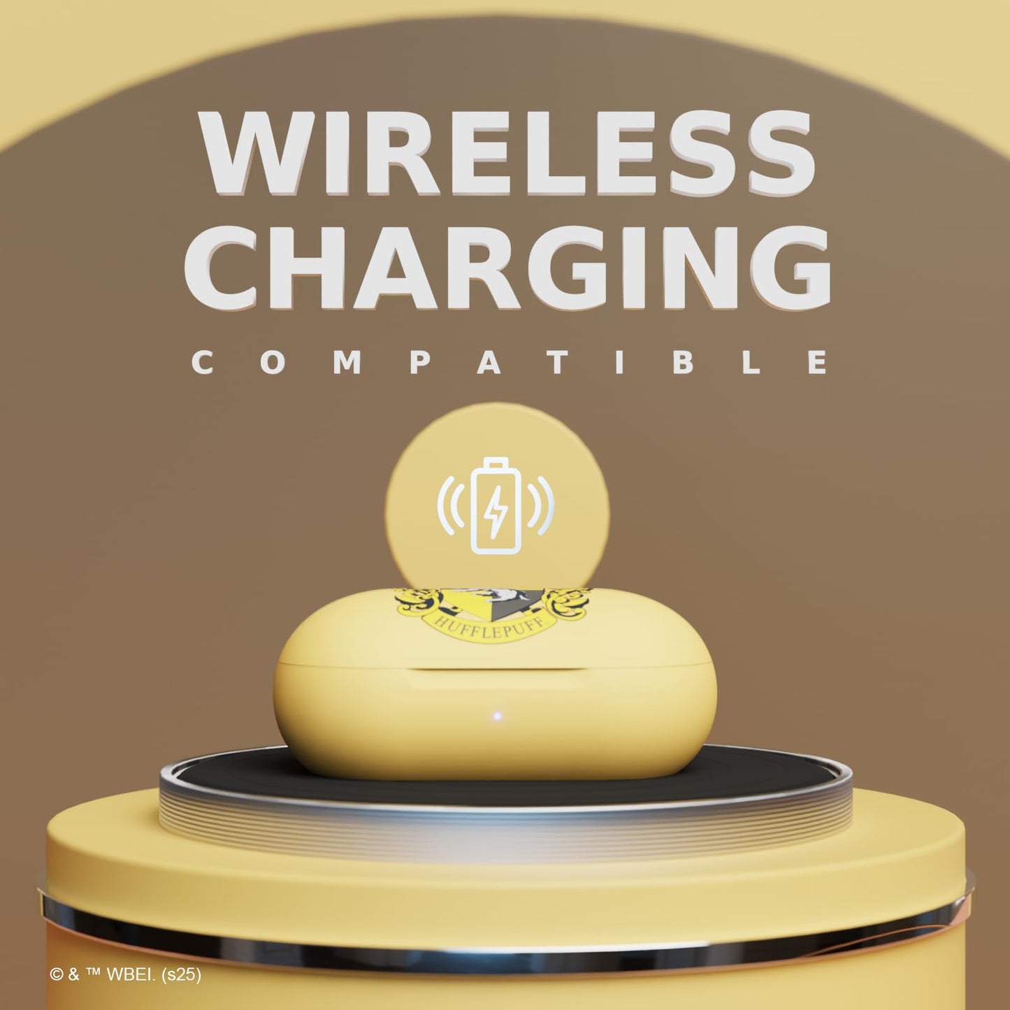 iJoy Harry Potter Hufflepuff Wireless Bluetooth Earbuds with Charging Case, Built-in Mic, 30 Hr Playtime, Officially Licensed | Harry Potter Gifts