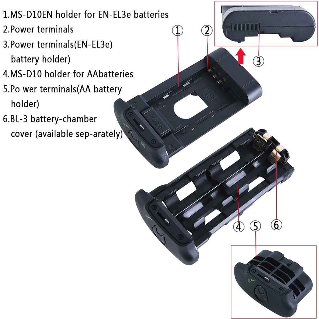 DSTE Pro IR Remote MB-D10 Vertical Battery Grip + 2X EN-EL3E Battery Compatible with Nikon D300 D300S D700 D900 SLR Digital Camera