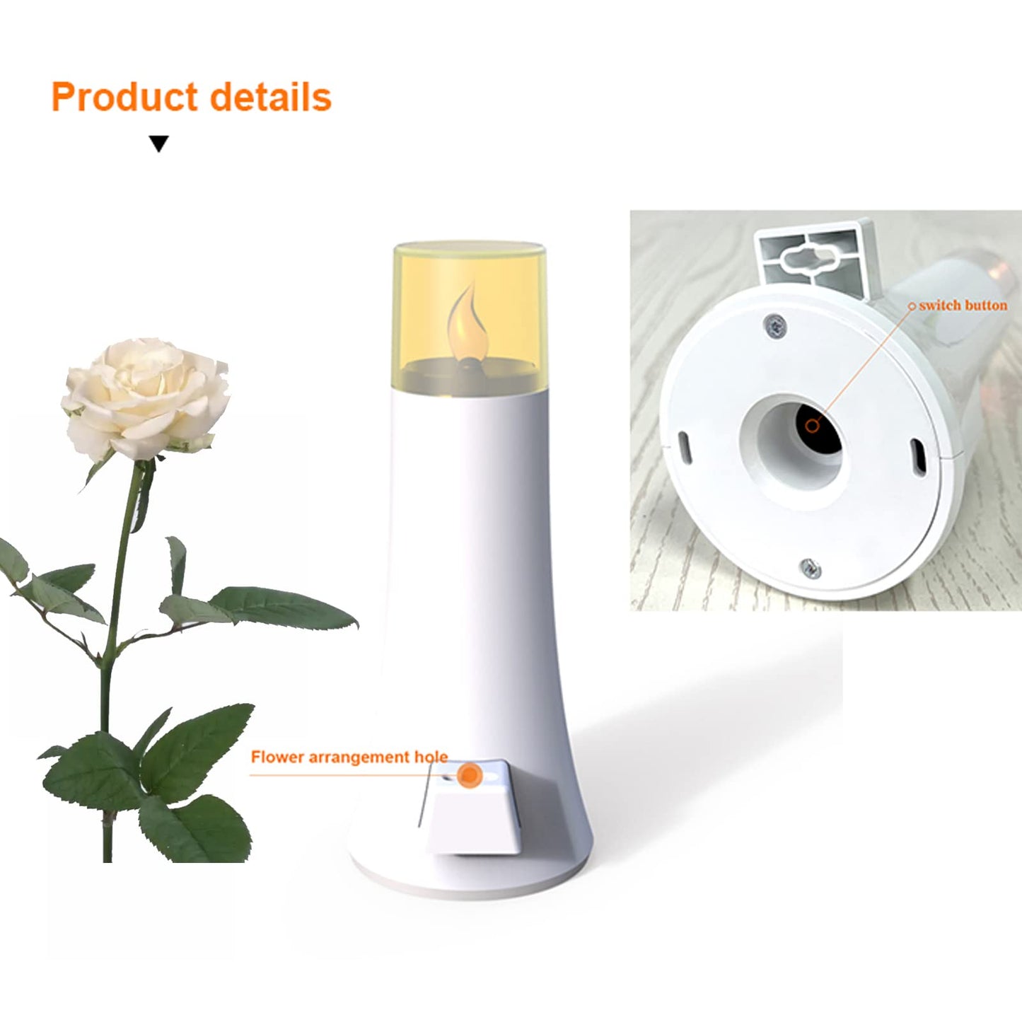 LILONZON Waterproof Outdoor Solar Powered Flameless Candle LED Light Cross Grave Decoration Cemetery Light Blessed Candles for Home Memorial