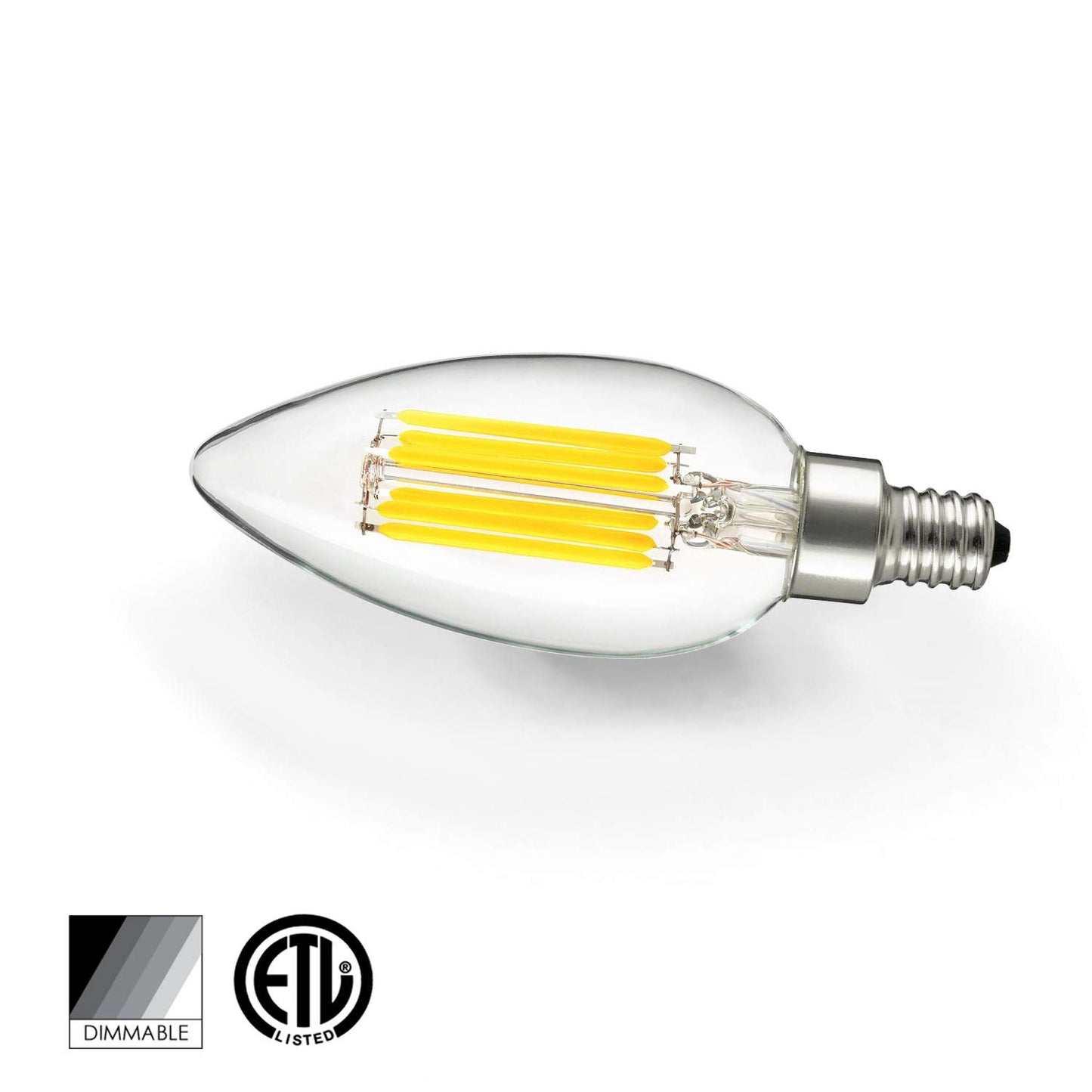 LED Filament Chandelier Torpedo Tip Bulb 27K - 1 Pack