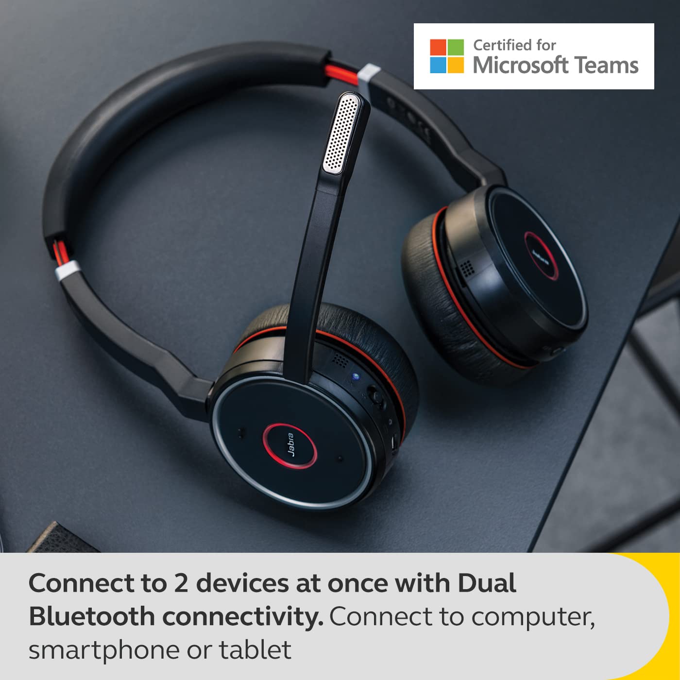 Jabra Evolve 75 SE, Link380a UC Stereo, SME- Bluetooth Headset with Noise-Cancelling Microphone, Long-Lasting Battery and Dual Connectivity - Works…