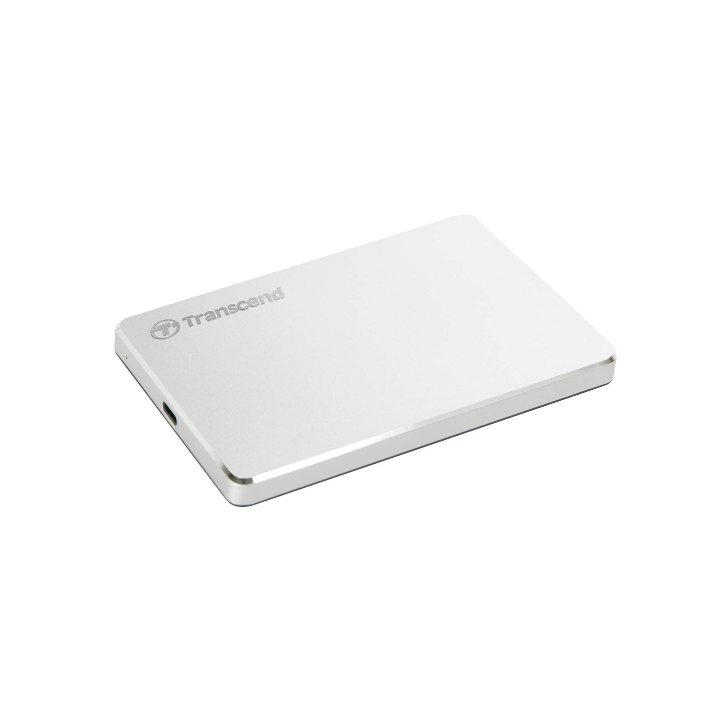 Transcend 1TB SJ25C3S, Portable External Hard Drive, Sleek Aluminum casing, Type C, Silver - TS1TSJ25C3S