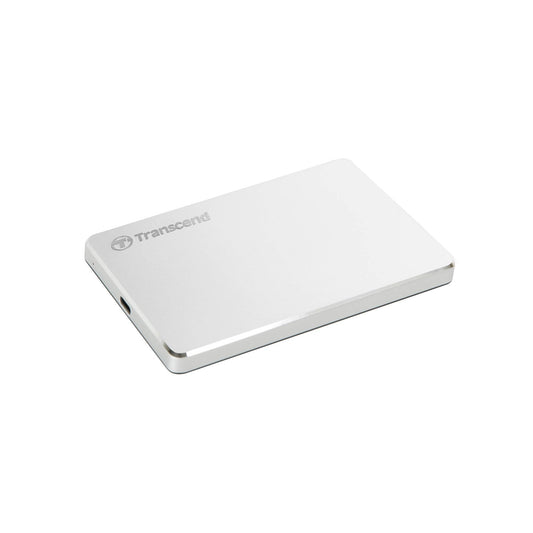 Transcend 1TB SJ25C3S, Portable External Hard Drive, Sleek Aluminum casing, Type C, Silver - TS1TSJ25C3S