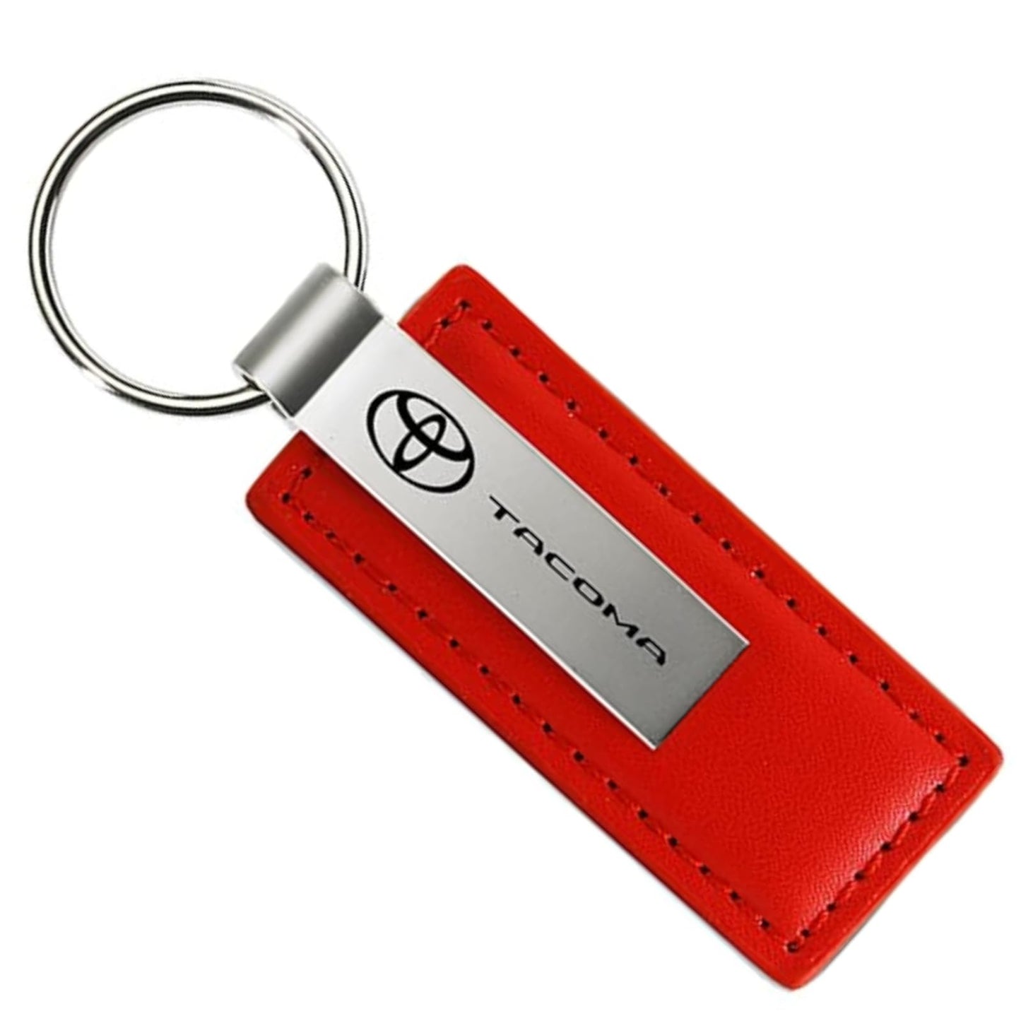 AU-TOMOTIVE GOLD, INC. Officially Licensed Red Leather Key Fob for Toyota Tacoma