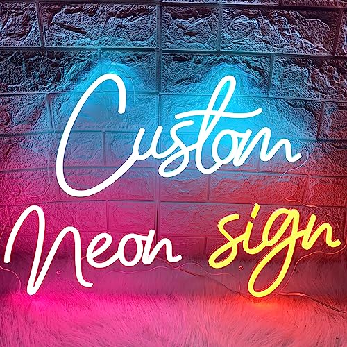 Brochao Custom Neon Signs, Personalized Name Sign LED Sign Custom for Wedding Birthday Party Light, Neon Sign Customizable for Wall Decor, Shop Office