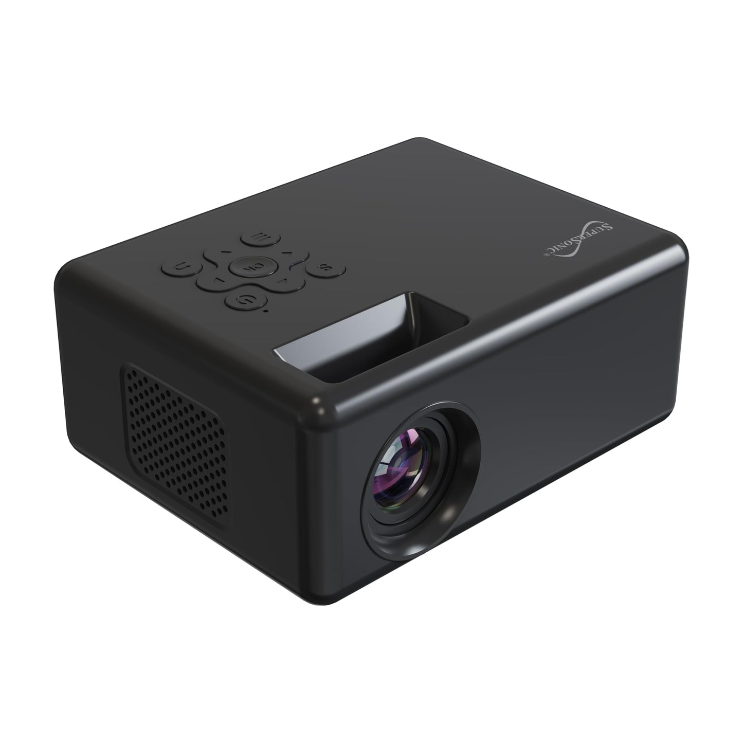 Supersonic SC-280P HD 720P LED Projector with 1280×720 Native Resolution, 1080P Support via HDMI, 16:9 Format, 120? Display, 2000 Lumens LED, USB
