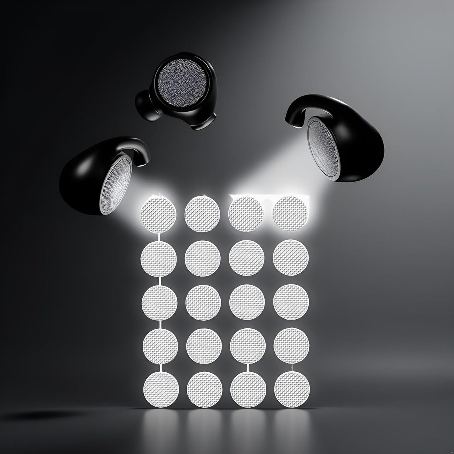 Myuiao 20 Pcs/Set Silver Earbuds Filters - Earbud and in-Ear Headphones Earphone Mesh, Earbud and in-Ear Headphones Protective Filters (4mm)