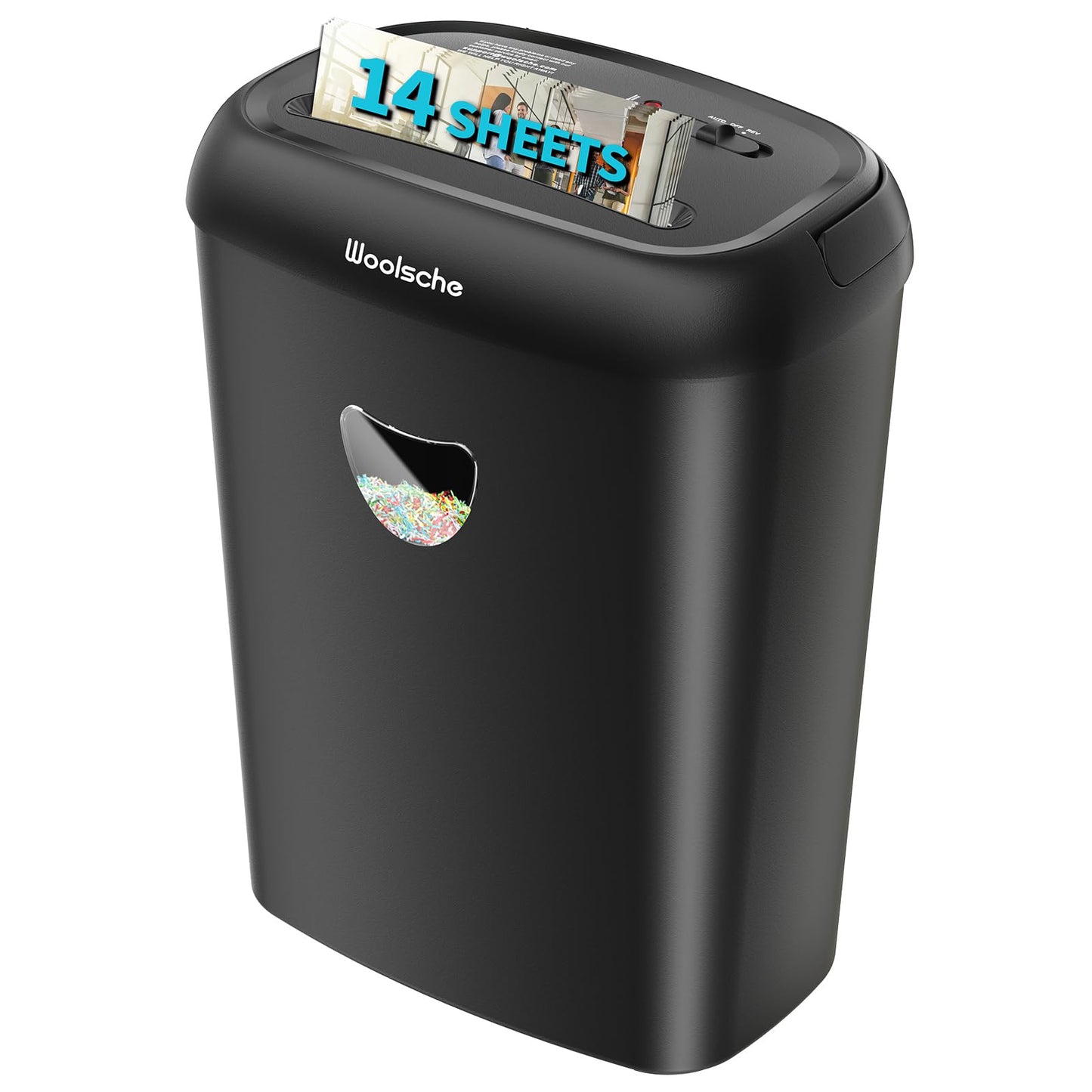 Home Office Paper Shredder,14-Sheet Cross Cut with 6.6-Gallon Basket, High Security Level P-4,3-Mode Design Shred Card/CD/Paper
