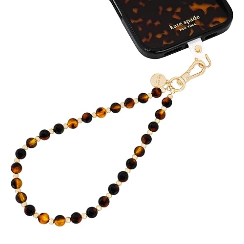 kate spade new york Phone Charm Wrist Strap - Detachable Anchor Card Cell Phone Lanyard - Tortoise Bead
