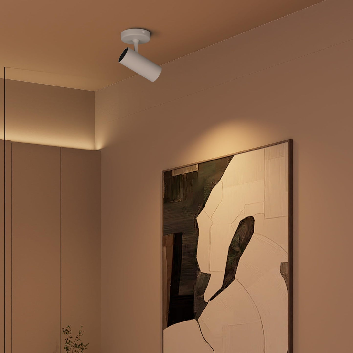 Aisilan LED Modern Directional Dimmable Spotlight Adjustable 90 Degrees Anti Glare Ceiling Spot Light for Indoor Foyer Living Room Warm White White 9W