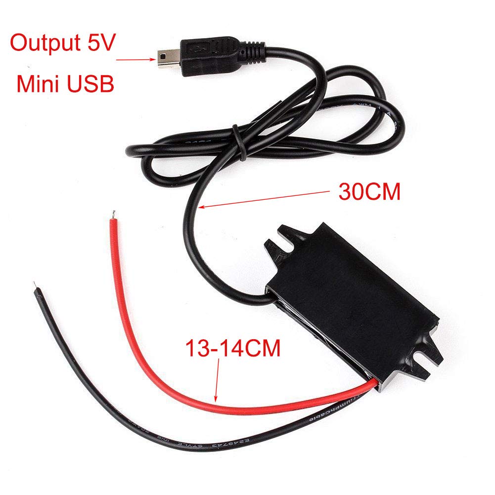 SSLHONG Mini USB DC 8-35V to DC 5V Step-Down Converter Buck Module 12V/24V to 5V 3A 15W Power Adapter